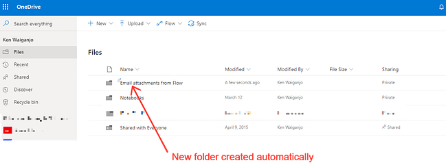 Flow New Folder created automatically